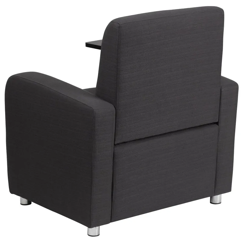 Fabric Guest Chair with Tablet Arm and Chrome Legs