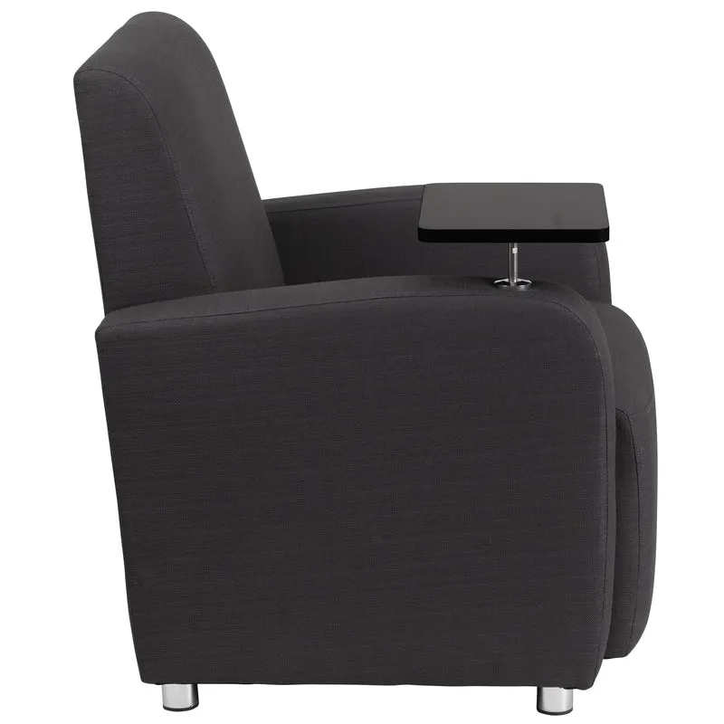 Fabric Guest Chair with Tablet Arm and Chrome Legs