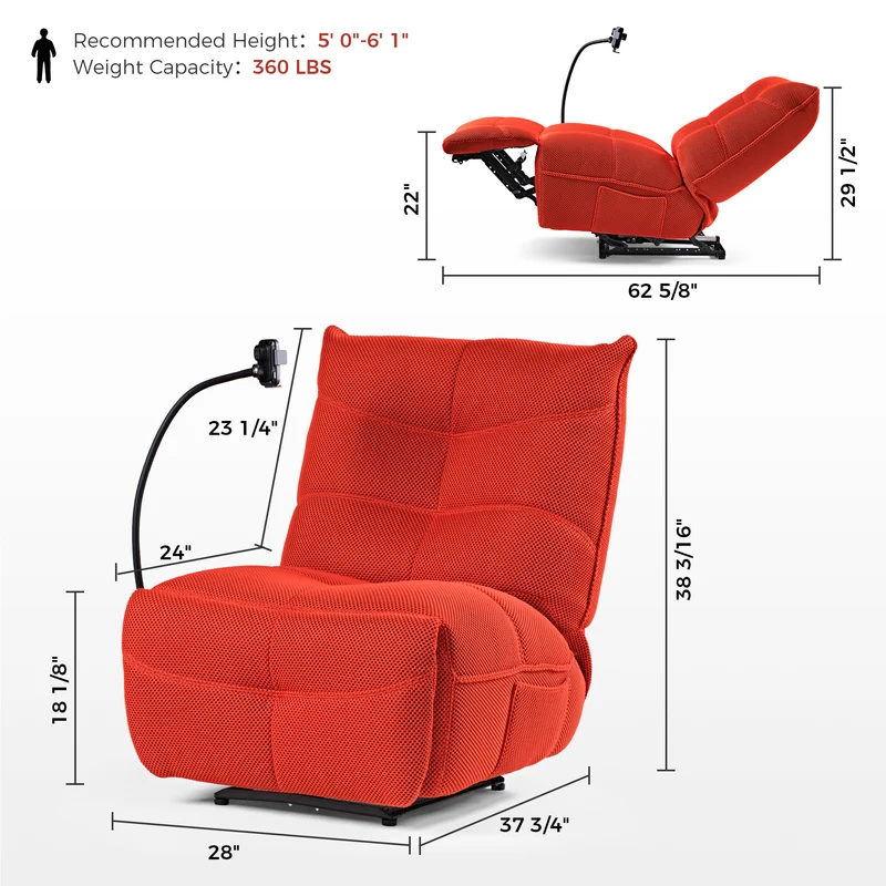 Linx, Recliner with Wireless Charging & USB