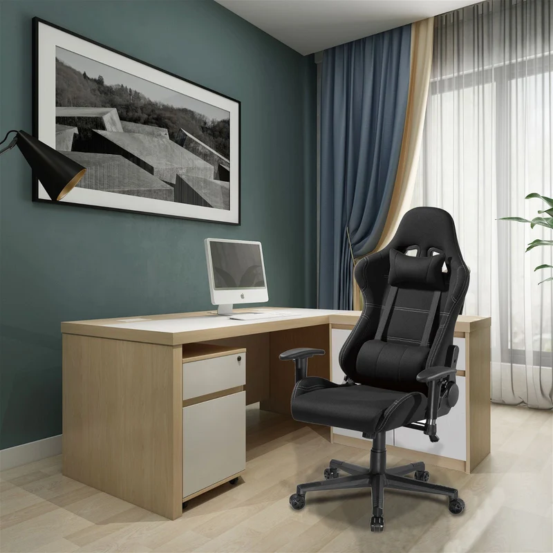 Stealth Ergonomic Gaming or Office Chair, adjustable arm rests, Black by Tauris