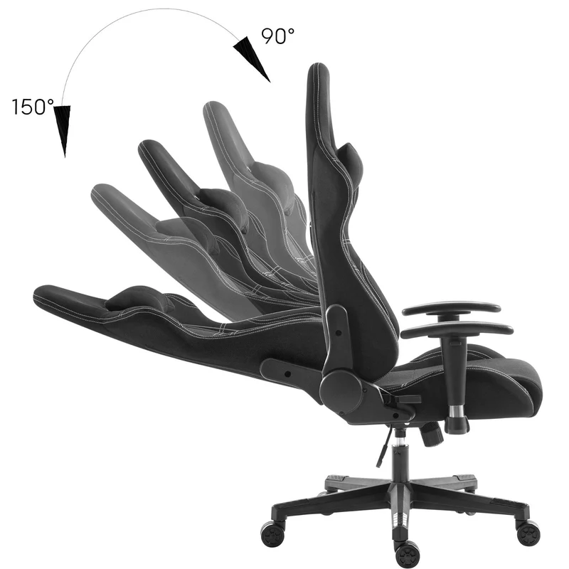 Stealth Ergonomic Gaming or Office Chair, adjustable arm rests, Black by Tauris
