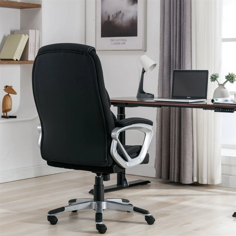 Legacy Ergonomic Office Chair, padded fixed arm rests, Black by Tauris