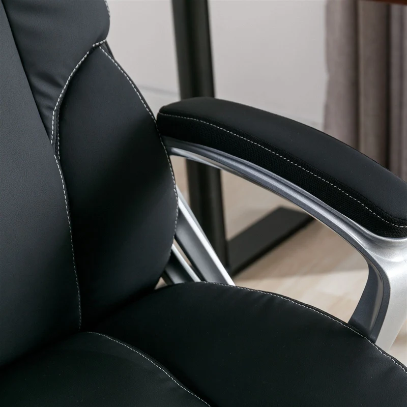 Legacy Ergonomic Office Chair, padded fixed arm rests, Black by Tauris