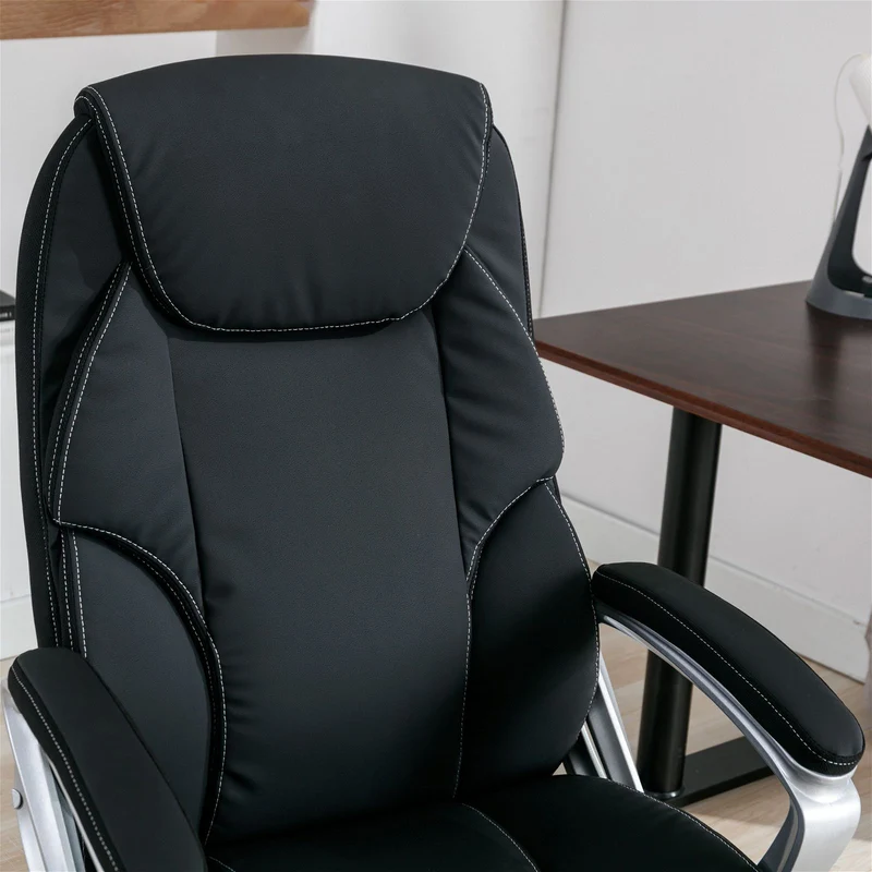Legacy Ergonomic Office Chair, padded fixed arm rests, Black by Tauris