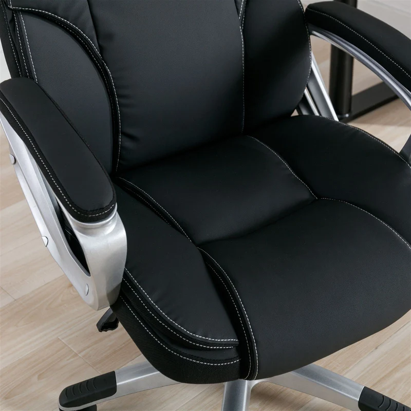 Legacy Ergonomic Office Chair, padded fixed arm rests, Black by Tauris