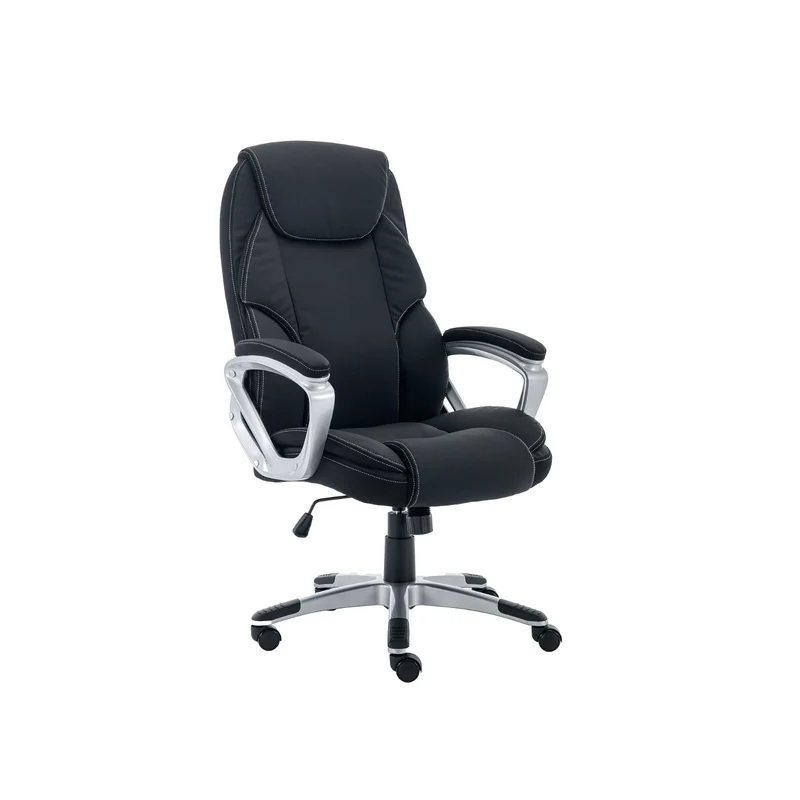 Legacy Ergonomic Office Chair, padded fixed arm rests, Black by Tauris