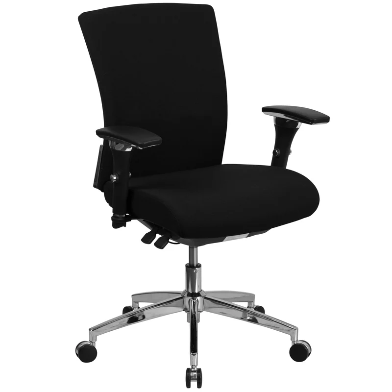 24/7 300 lb. Rated Seat Slider Ergonomic Office Chair with Adjustable Lumbar