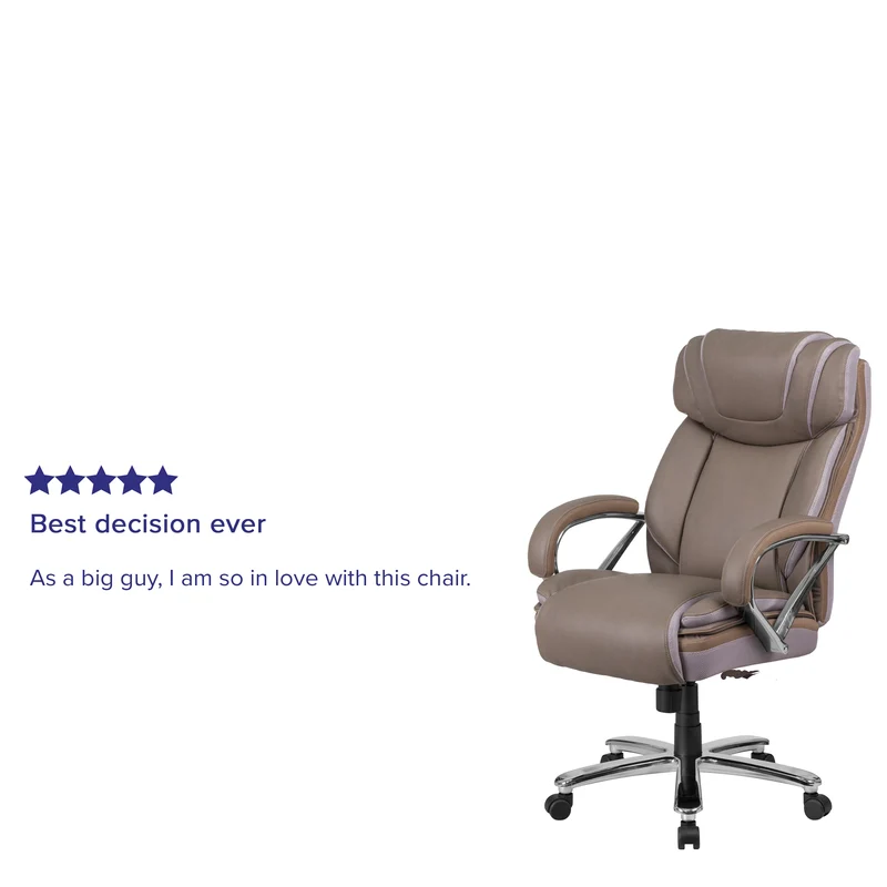 500 lb. Big & Tall LeatherSoft Executive Ergonomic Office Chair with Wide Seat