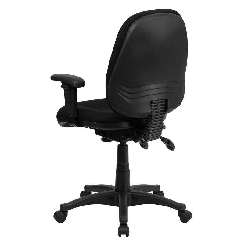 Mid-Back Fabric 3-Paddle Executive Swivel Office Chair & Adjustable Arms