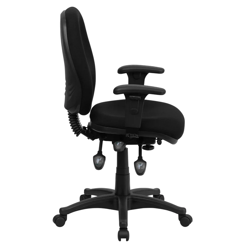 Mid-Back Fabric 3-Paddle Executive Swivel Office Chair & Adjustable Arms