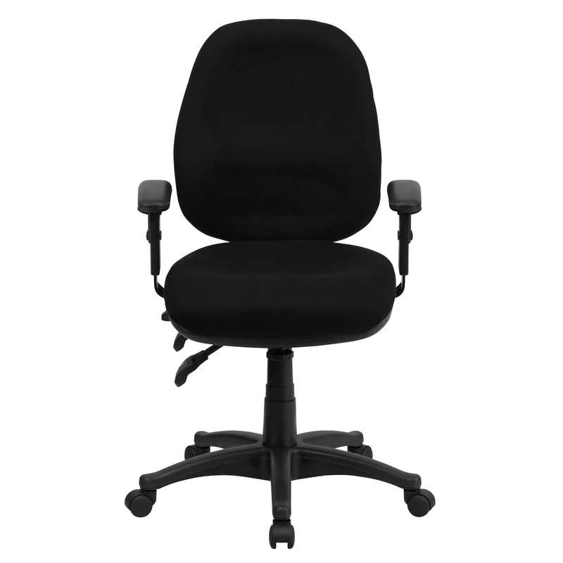 Mid-Back Fabric 3-Paddle Executive Swivel Office Chair & Adjustable Arms