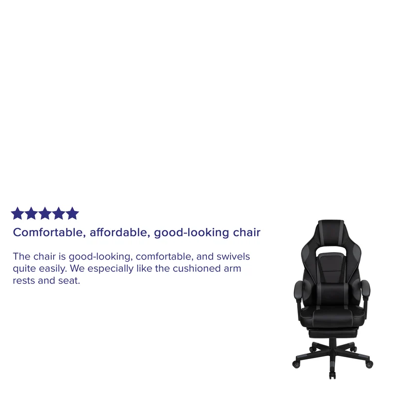 Ergonomic Gaming Chair -Recline Back/Arms, Footrest, Massaging Lumbar