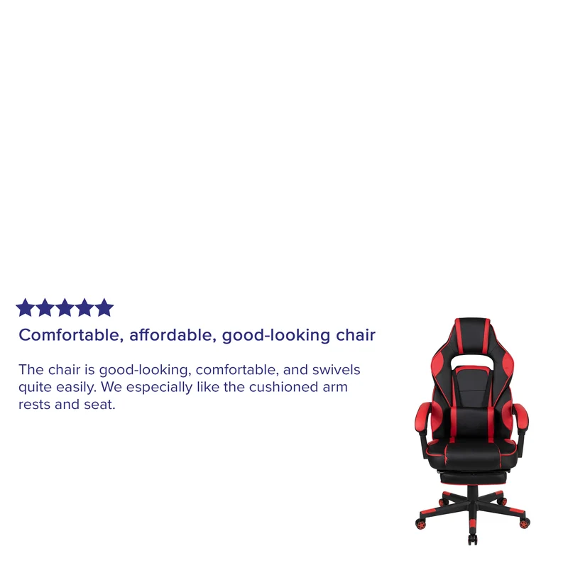 Ergonomic Gaming Chair -Recline Back/Arms, Footrest, Massaging Lumbar