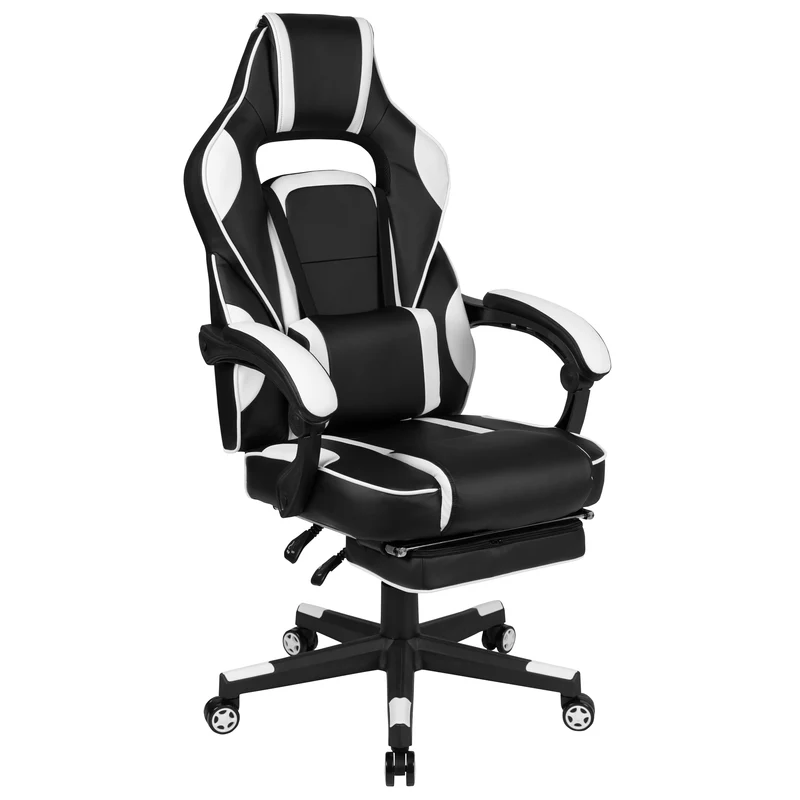 Ergonomic Gaming Chair -Recline Back/Arms, Footrest, Massaging Lumbar