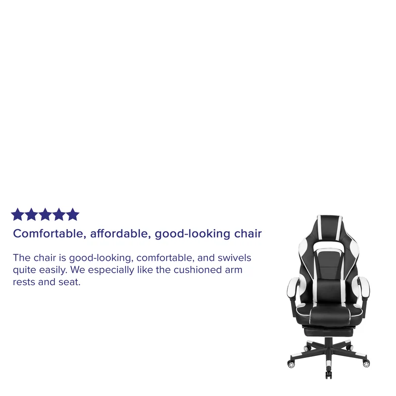 Ergonomic Gaming Chair -Recline Back/Arms, Footrest, Massaging Lumbar