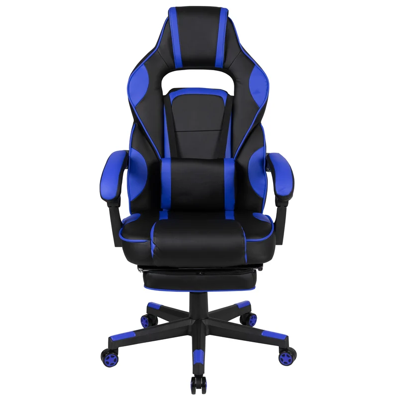 Ergonomic Gaming Chair -Recline Back/Arms, Footrest, Massaging Lumbar