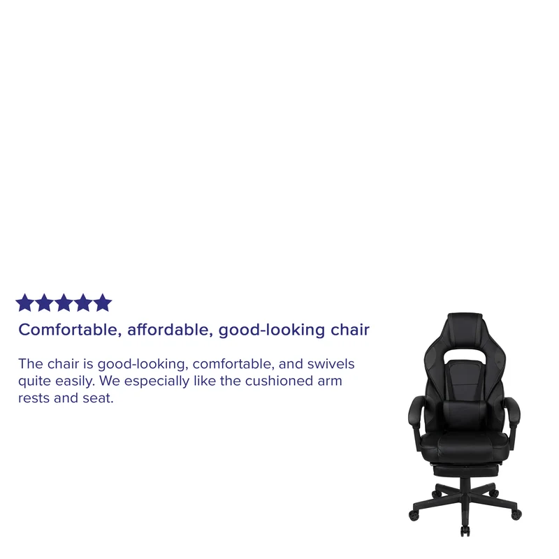 Ergonomic Gaming Chair -Recline Back/Arms, Footrest, Massaging Lumbar