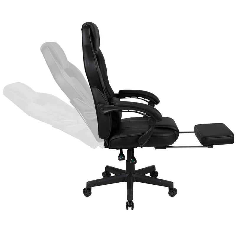 Ergonomic Gaming Chair -Recline Back/Arms, Footrest, Massaging Lumbar