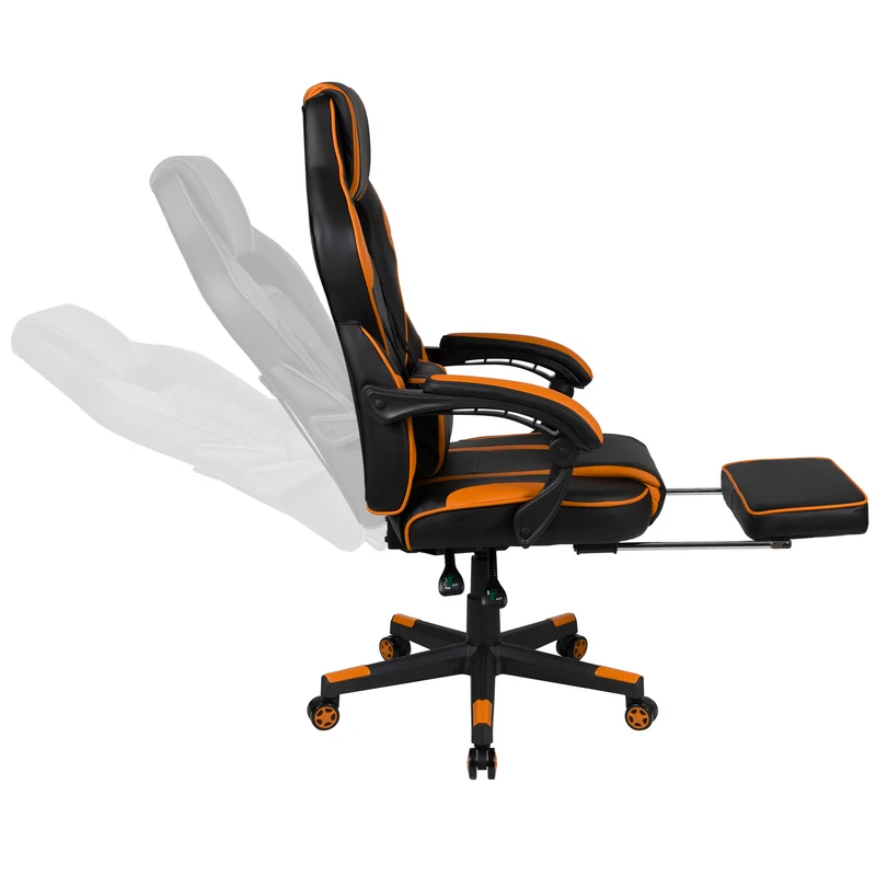 Ergonomic Gaming Chair -Recline Back/Arms, Footrest, Massaging Lumbar