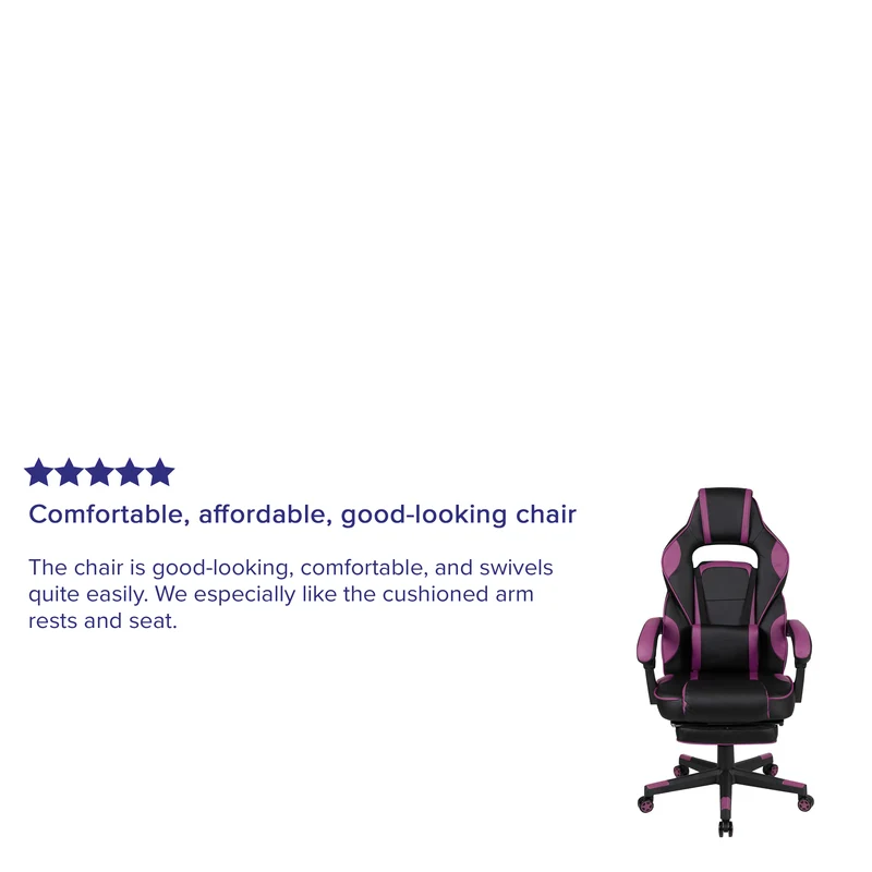 Ergonomic Gaming Chair -Recline Back/Arms, Footrest, Massaging Lumbar