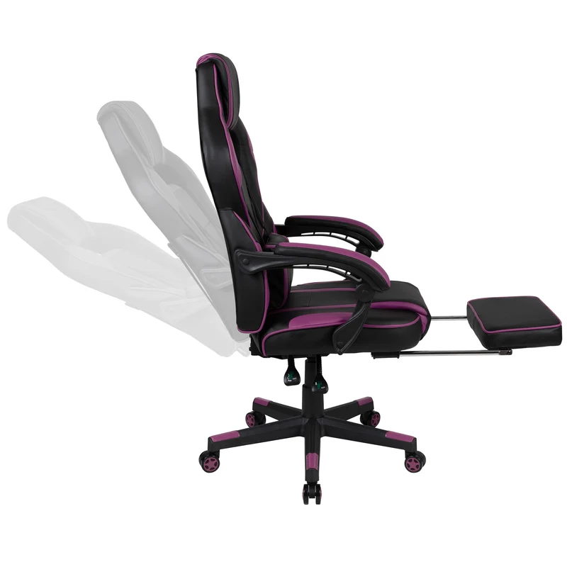 Ergonomic Gaming Chair -Recline Back/Arms, Footrest, Massaging Lumbar