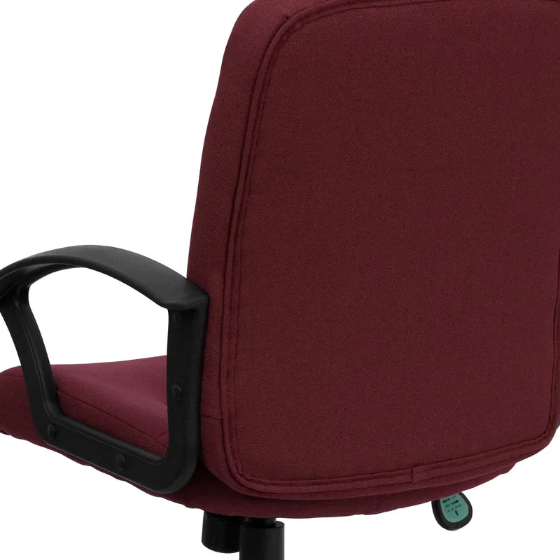 Mid-Back Fabric Executive Swivel Office Chair with Nylon Arms