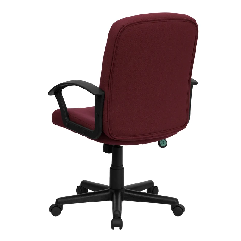 Mid-Back Fabric Executive Swivel Office Chair with Nylon Arms