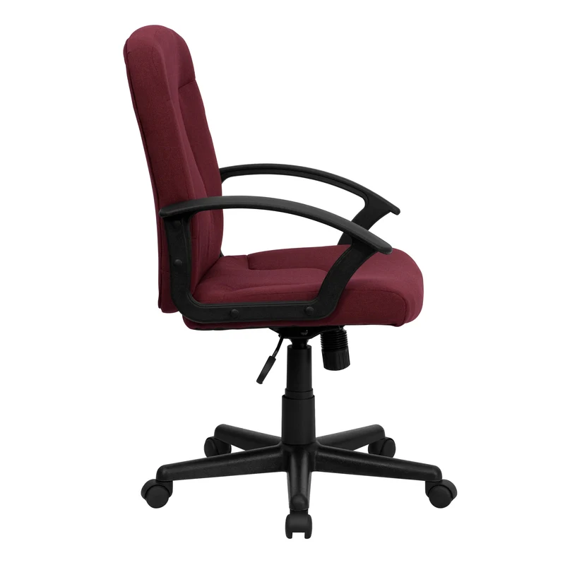Mid-Back Fabric Executive Swivel Office Chair with Nylon Arms