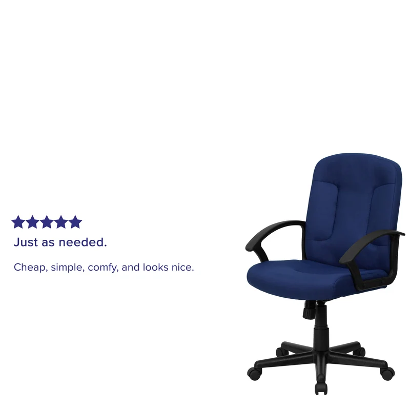 Mid-Back Fabric Executive Swivel Office Chair with Nylon Arms