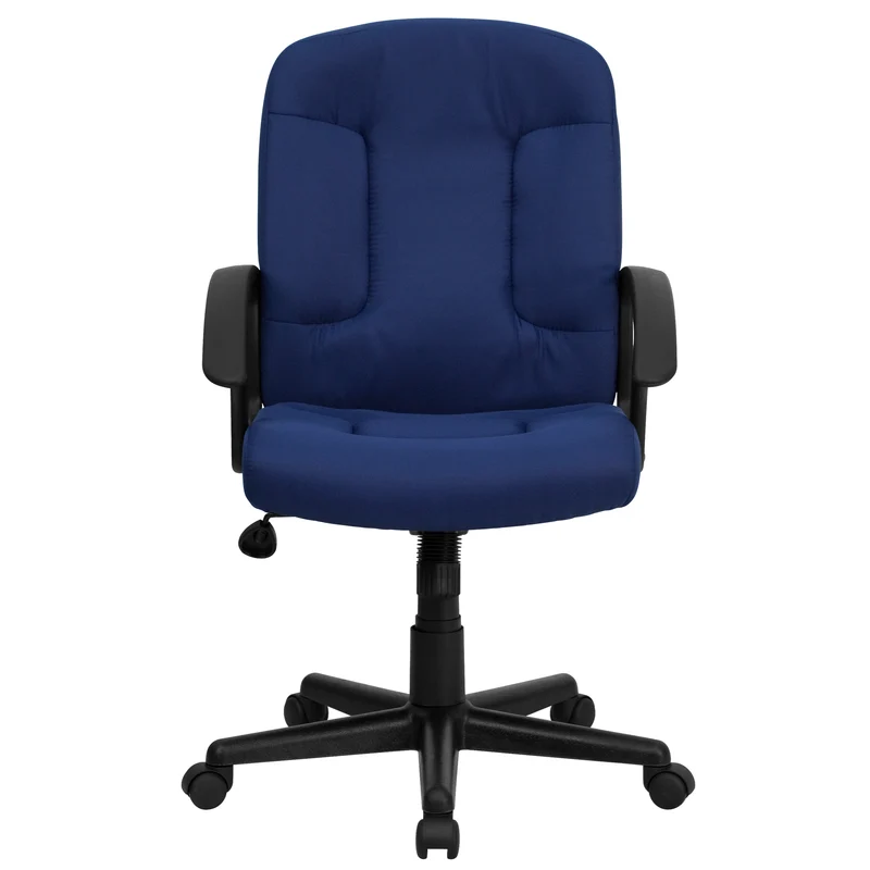Mid-Back Fabric Executive Swivel Office Chair with Nylon Arms