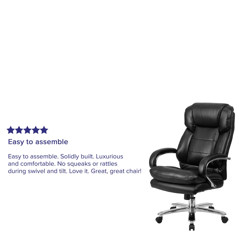 24/7 500 lb. Big & Tall Executive Swivel Ergonomic Office Chair with Loop Arms