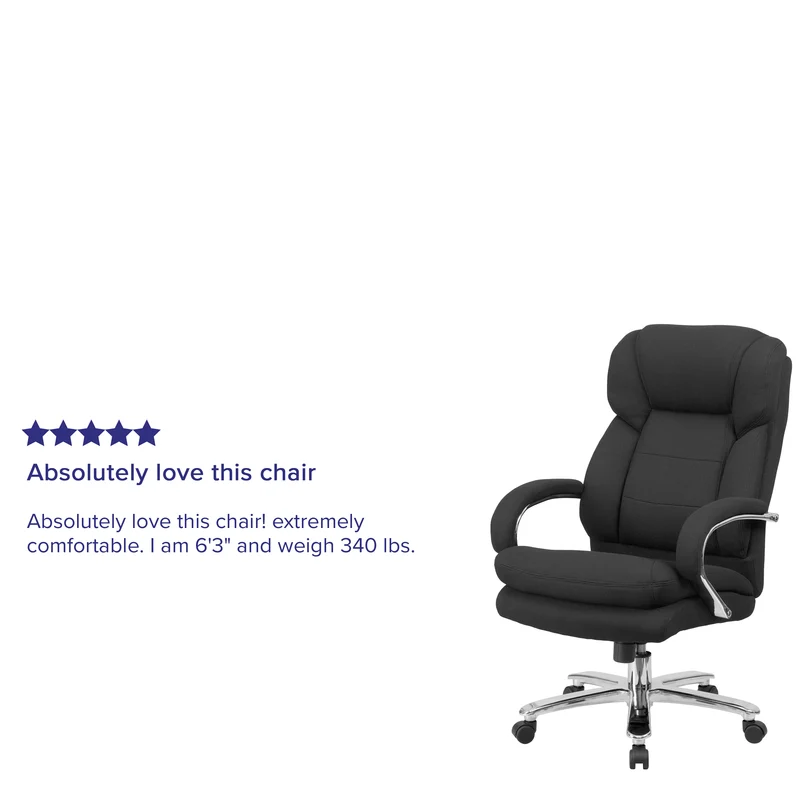 24/7 500 lb. Big & Tall Executive Swivel Ergonomic Office Chair with Loop Arms
