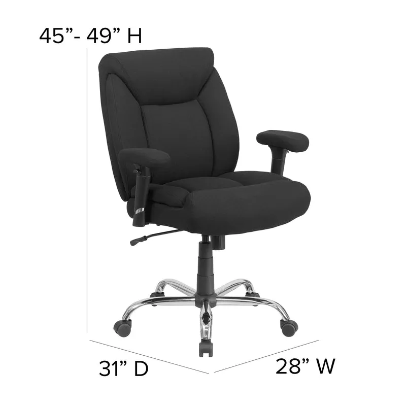 24/7 500 lb. Big & Tall Executive Swivel Ergonomic Office Chair with Loop Arms