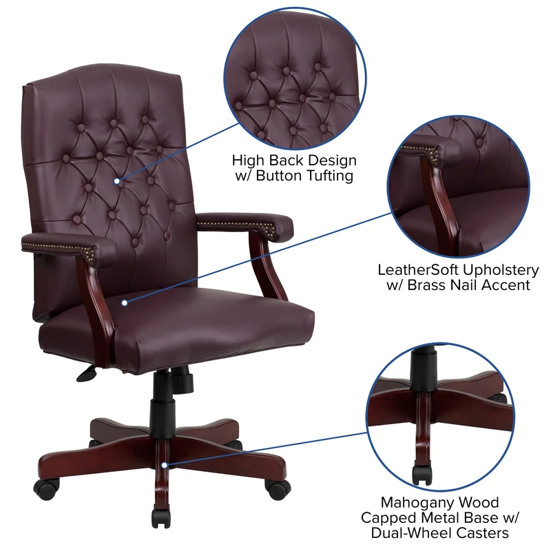 Martha Washington Executive Swivel Office Chair with Arms