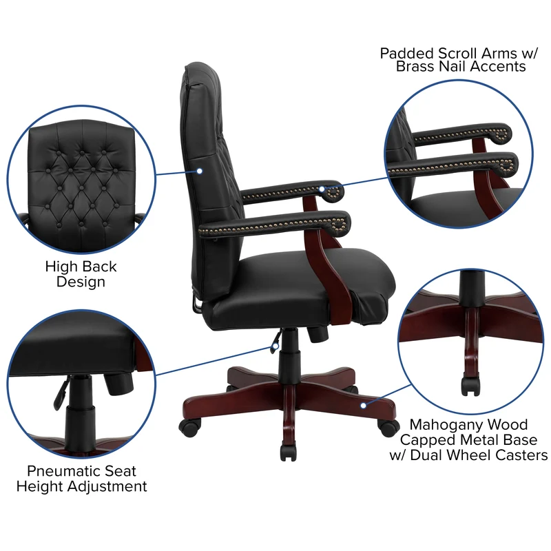 Martha Washington Executive Swivel Office Chair with Arms