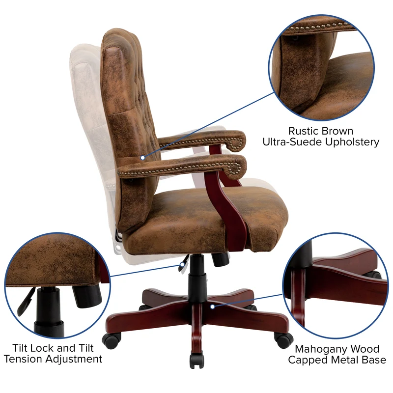 Martha Washington Executive Swivel Office Chair with Arms