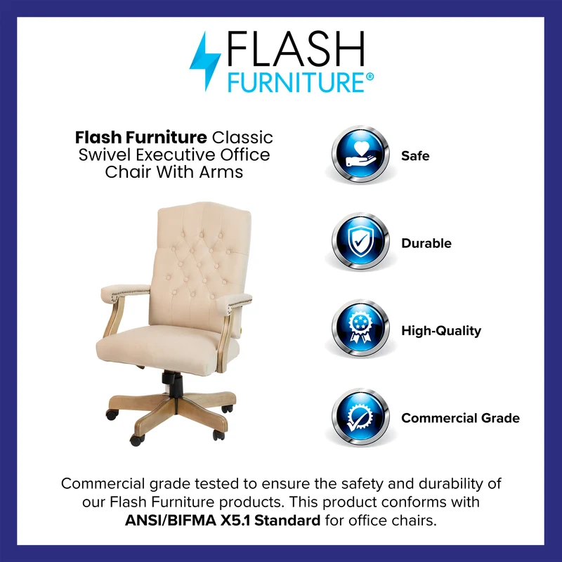 Martha Washington Executive Swivel Office Chair with Arms