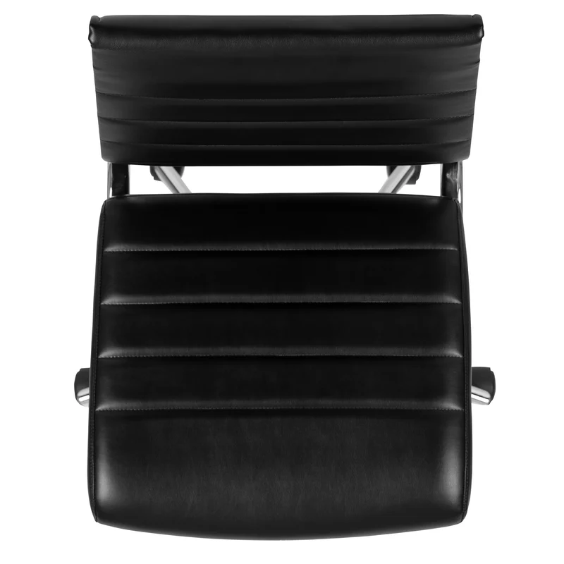 Mid-Back Armless LeatherSoft Ribbed Executive Swivel Office Chair