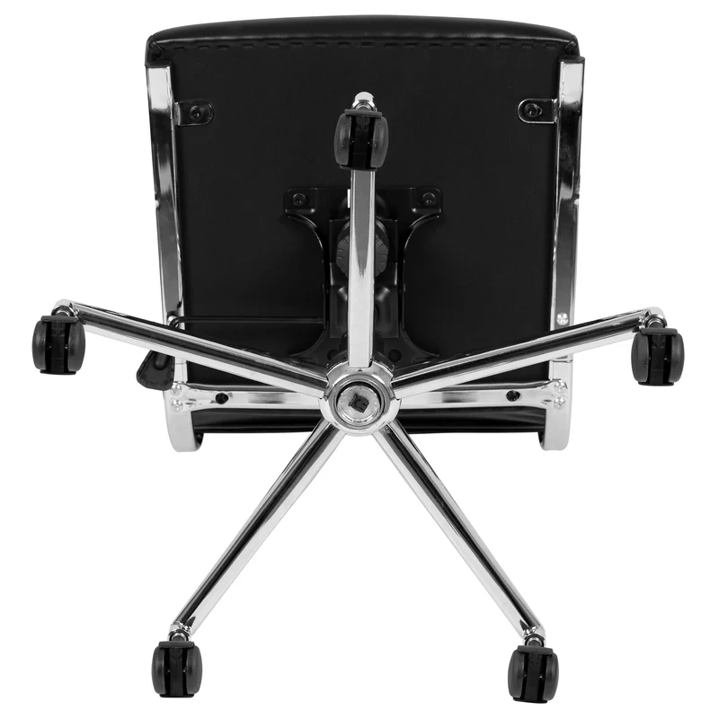 Mid-Back Armless LeatherSoft Ribbed Executive Swivel Office Chair