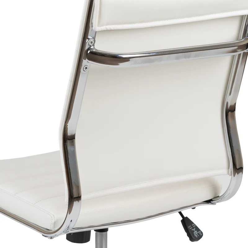 Mid-Back Armless LeatherSoft Ribbed Executive Swivel Office Chair