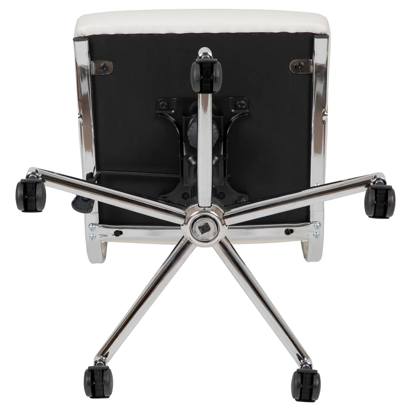 Mid-Back Armless LeatherSoft Ribbed Executive Swivel Office Chair