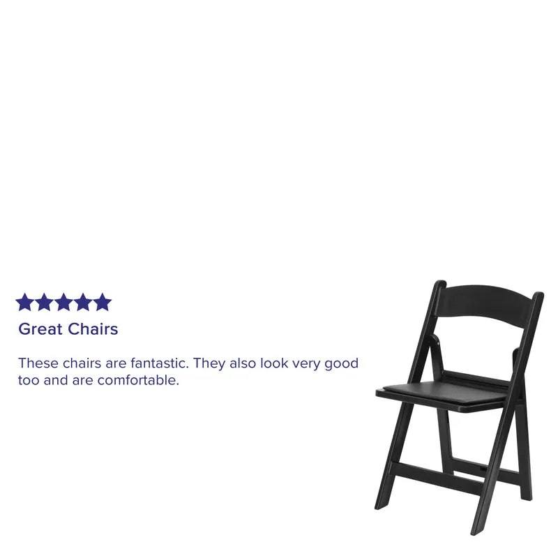 Set of 4 1000 lb Weight Capacity Indoor/Outdoor Resin Folding Chairs