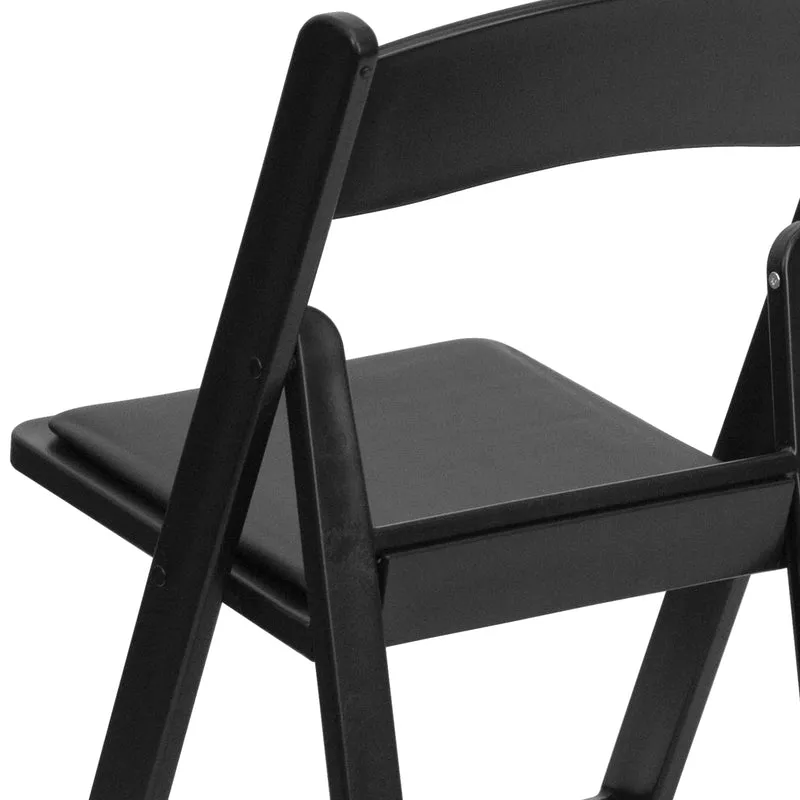 Set of 4 1000 lb Weight Capacity Indoor/Outdoor Resin Folding Chairs