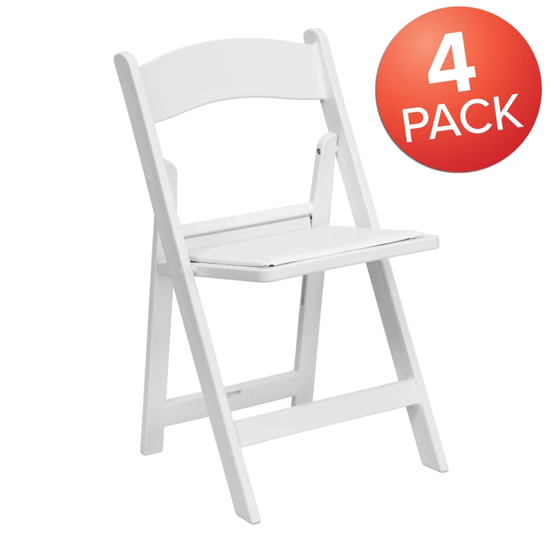 Set of 4 1000 lb Weight Capacity Indoor/Outdoor Resin Folding Chairs
