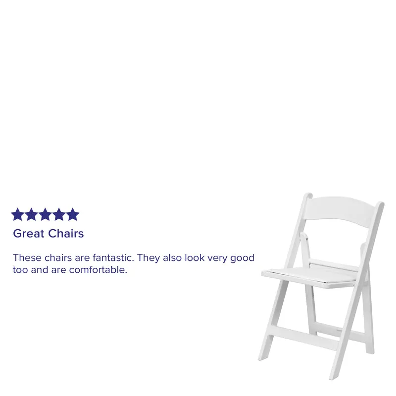 Set of 4 1000 lb Weight Capacity Indoor/Outdoor Resin Folding Chairs