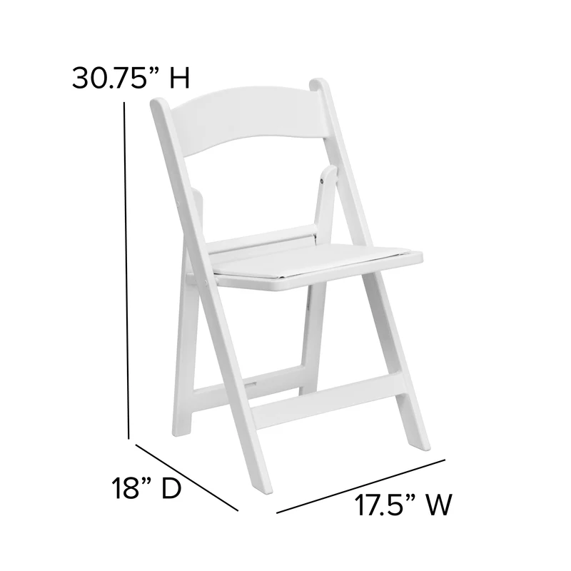 Set of 4 1000 lb Weight Capacity Indoor/Outdoor Resin Folding Chairs