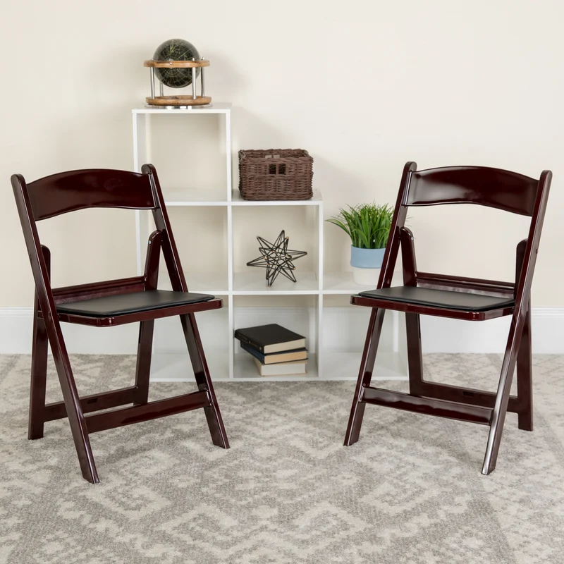 Set of 4 1000 lb Weight Capacity Indoor/Outdoor Resin Folding Chairs