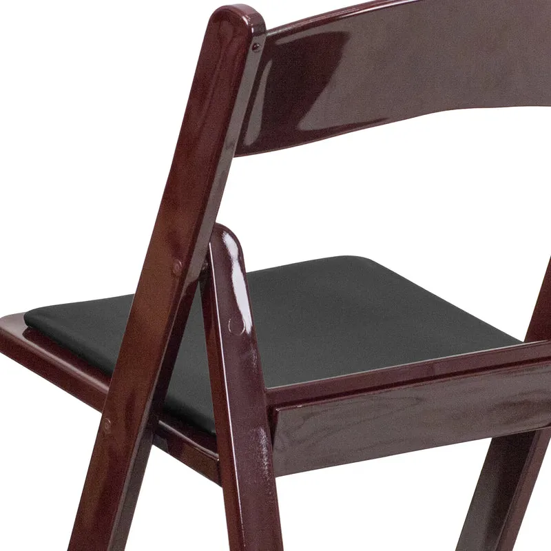 Set of 4 1000 lb Weight Capacity Indoor/Outdoor Resin Folding Chairs