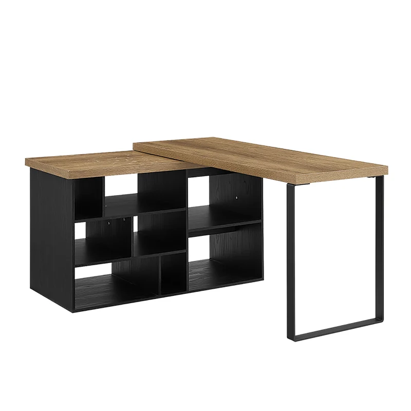 Aspire Desk Adjustable Return 150cm Dark Oak Black by Criterion