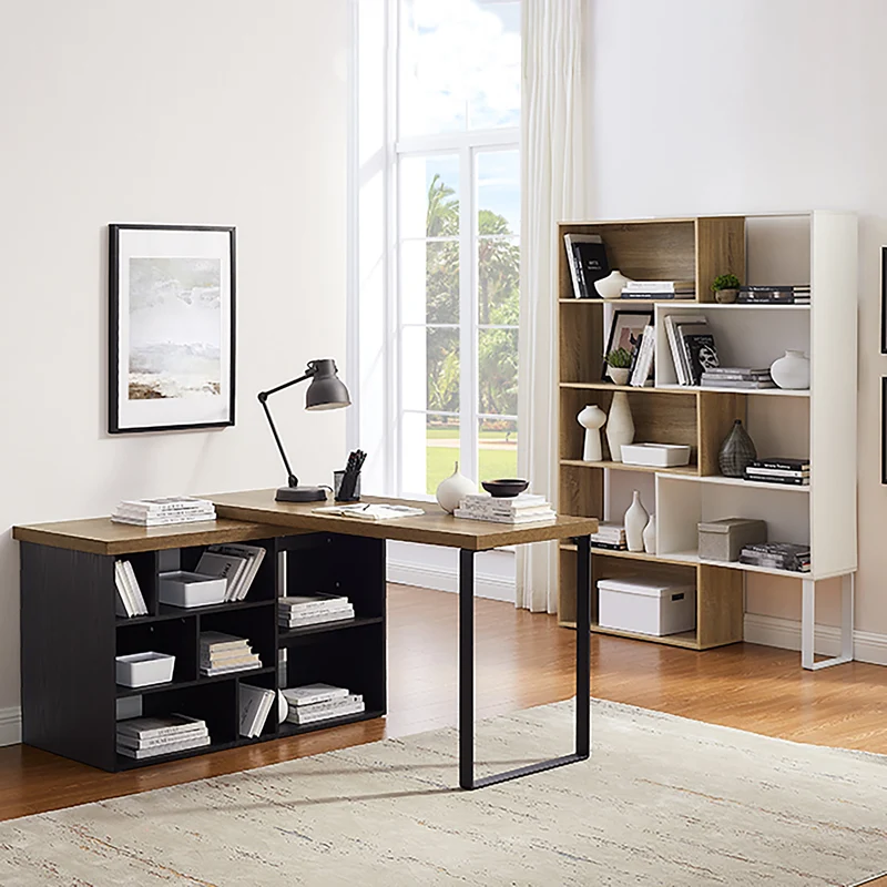 Aspire Desk Adjustable Return 150cm Dark Oak Black by Criterion